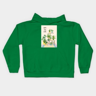 Happy new plant home Kids Hoodie